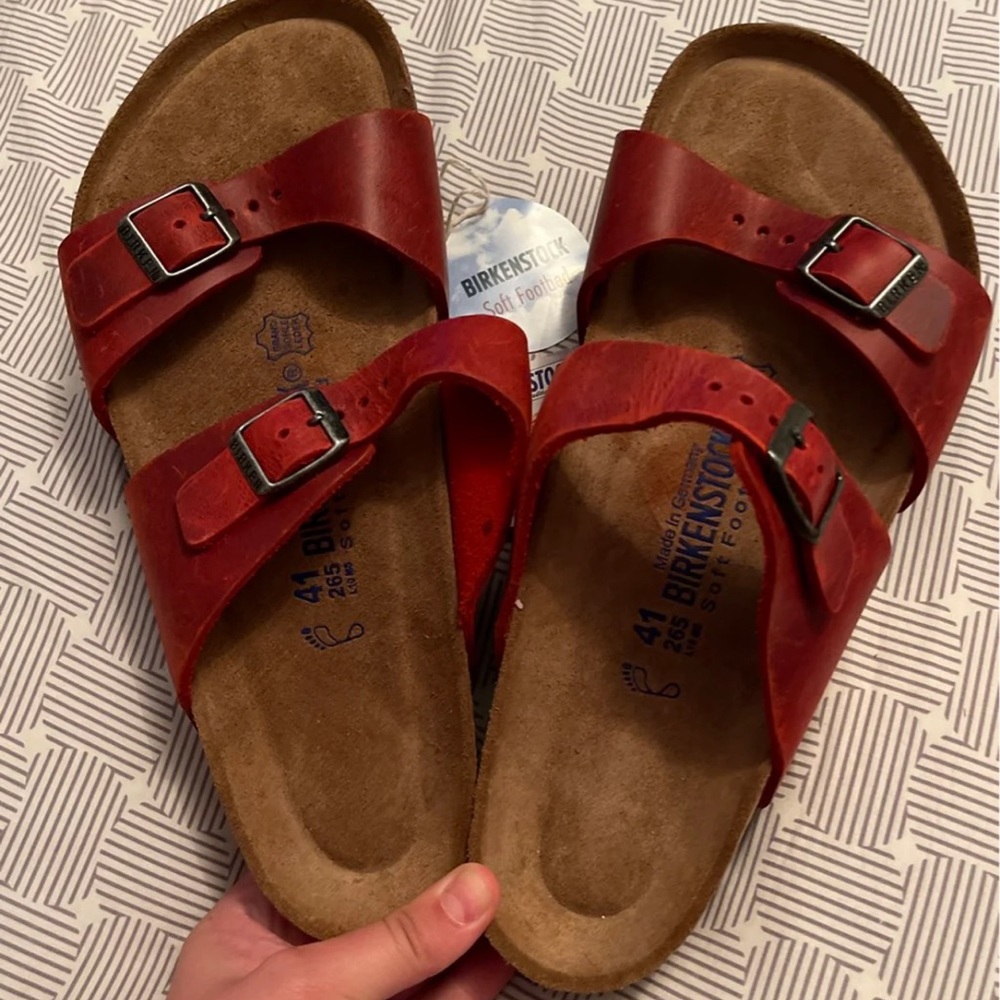 Red Birkenstock Sydney Sandals